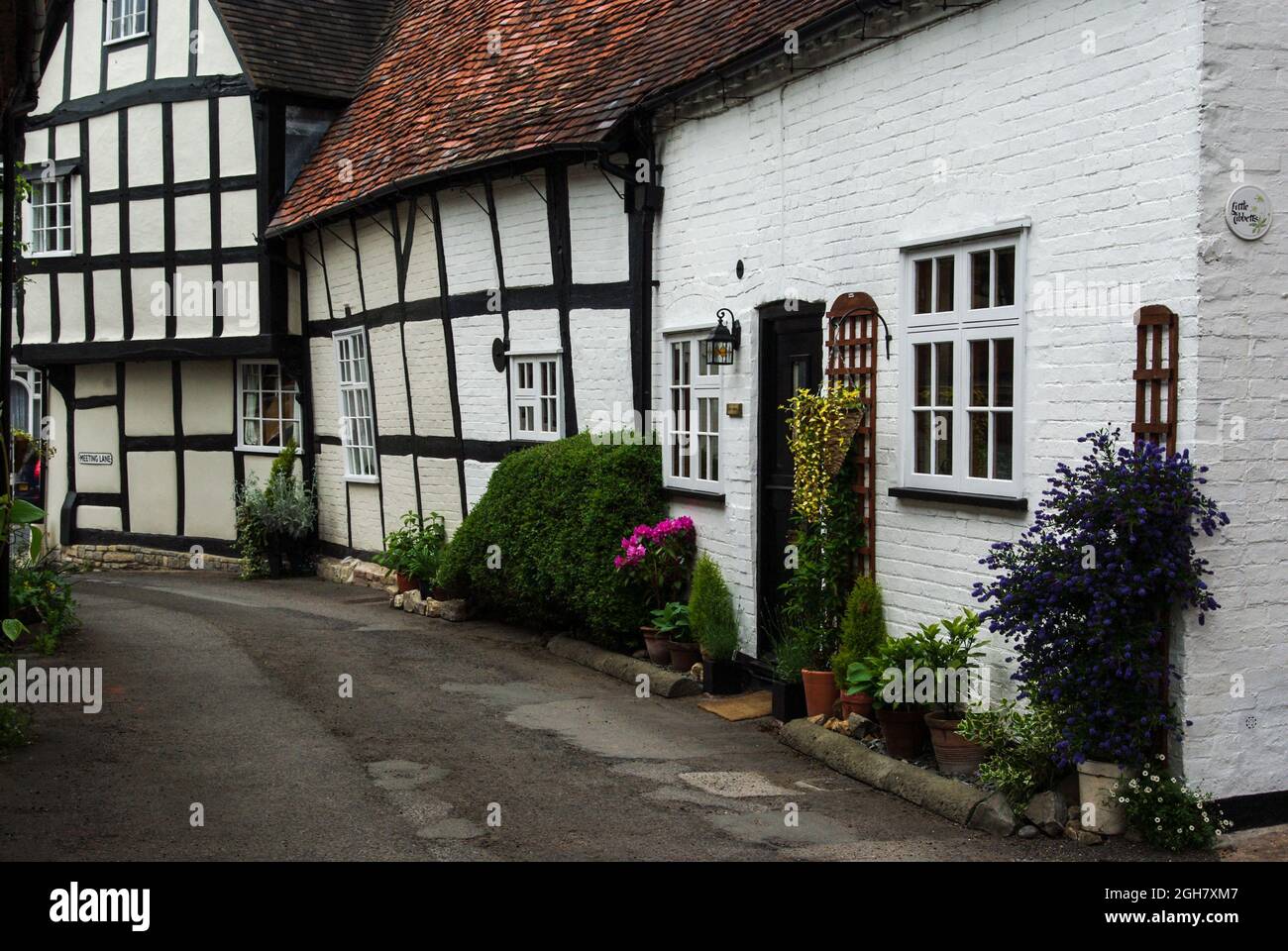Early 17th century timber framed property in Meeting Lane, Alcester, Warwickshire, UK Stock Photo