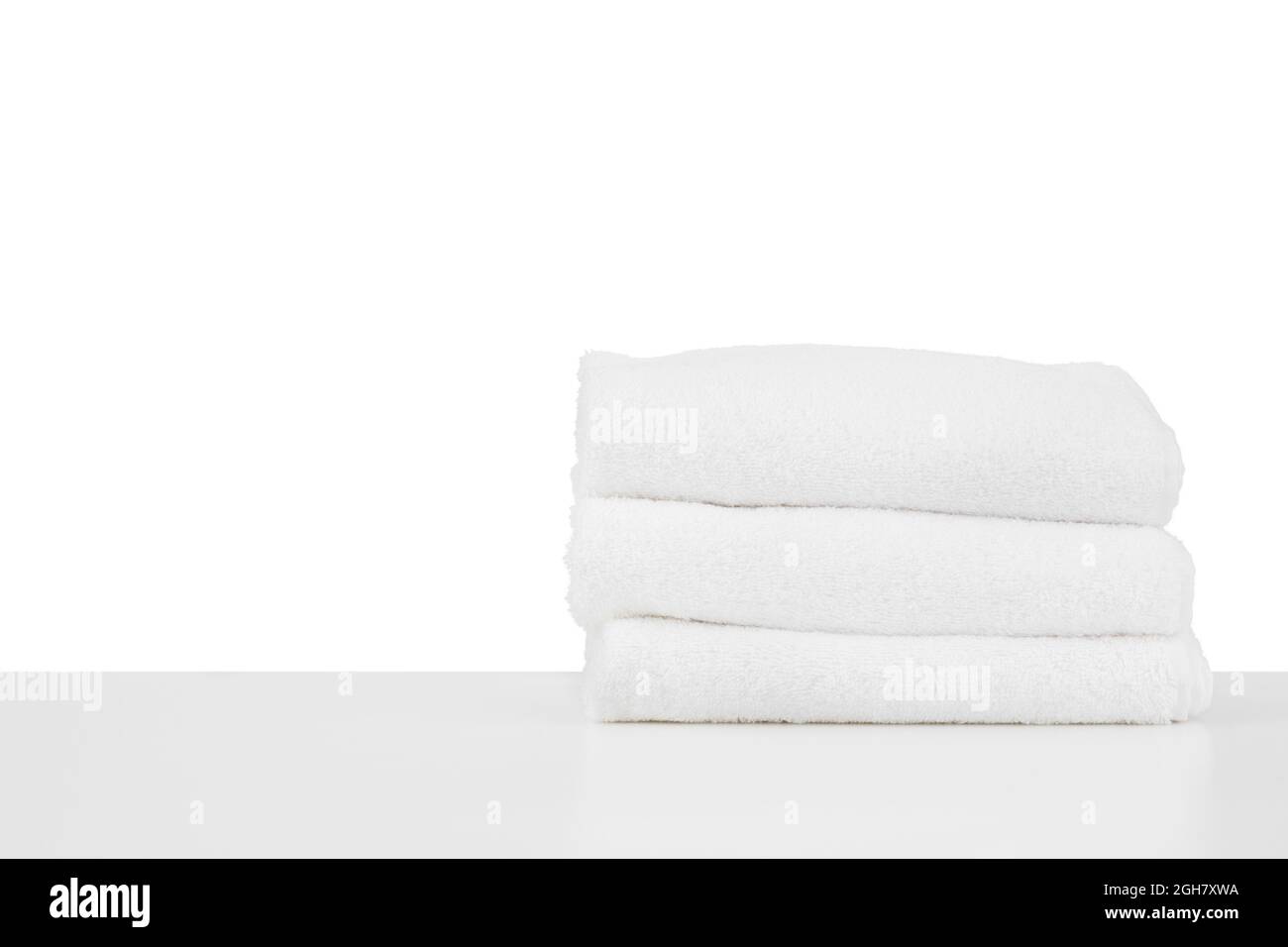 Set of soft spa towels isolated on white Stock Photo