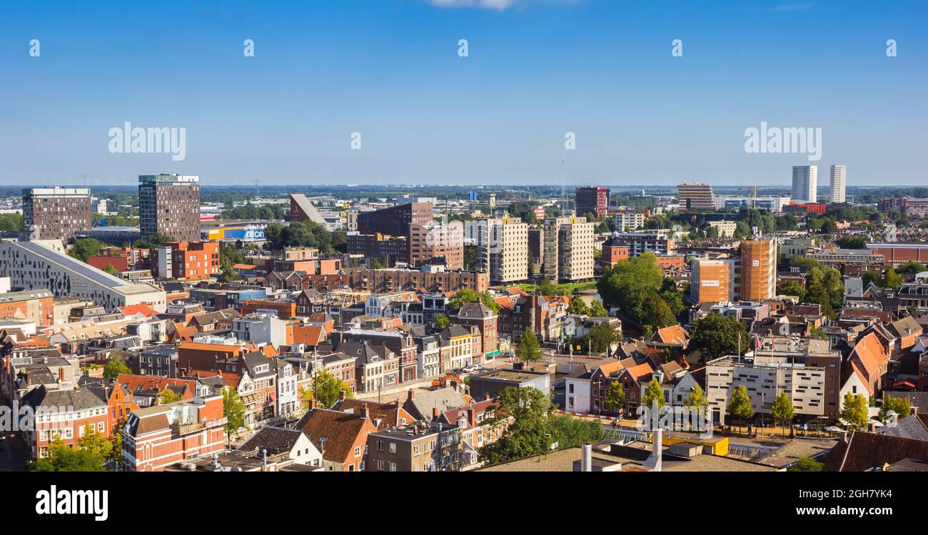 Aerial view over old and new architecture in Groningen, Netherlands Stock Photo