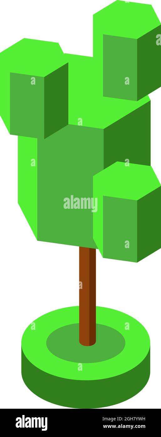 green ismetric tree vector illustration element for game design Stock Vector