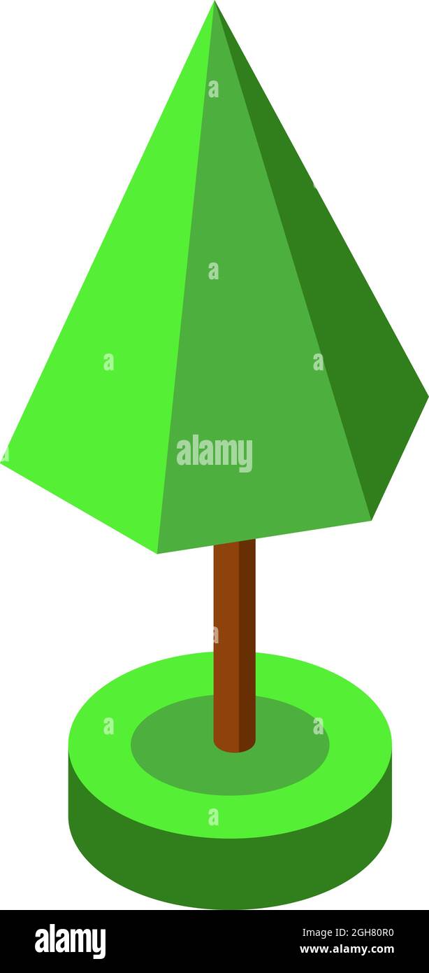 green ismetric tree vector illustration element for game design Stock Vector