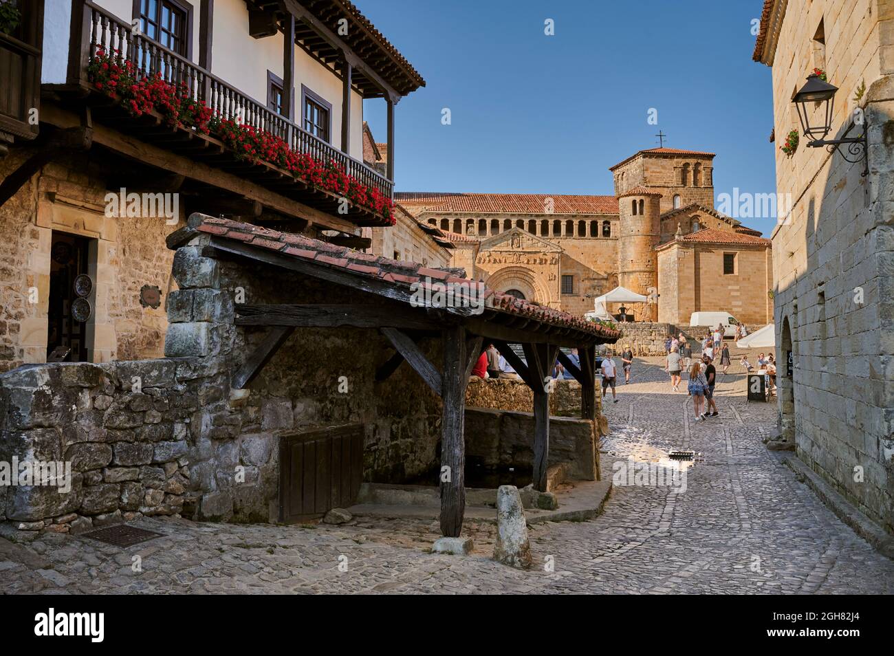 Old laundry in Santillana del Mar, Cantabria, Spain, Europe Stock Photo