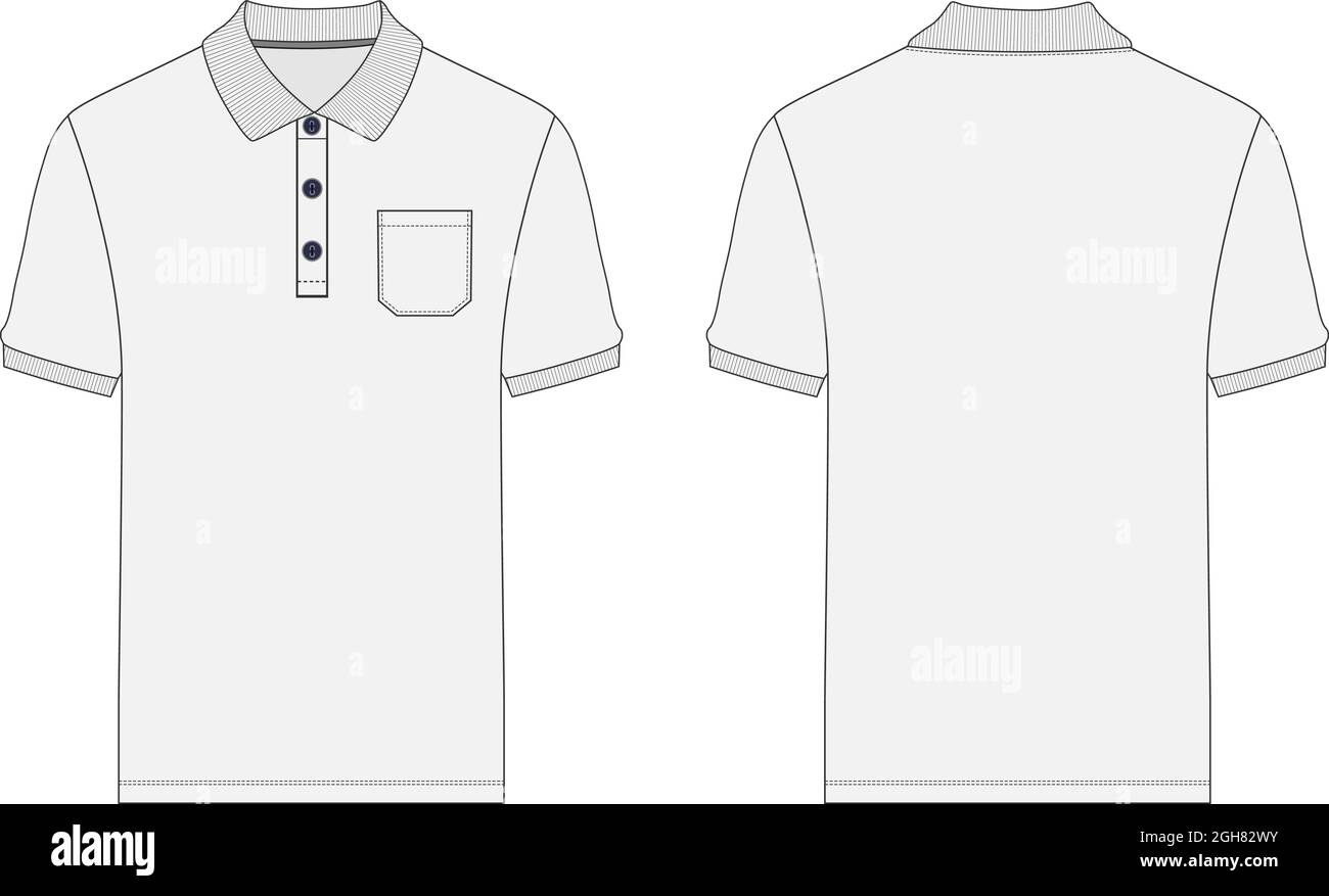 polo t shirt flat sketch