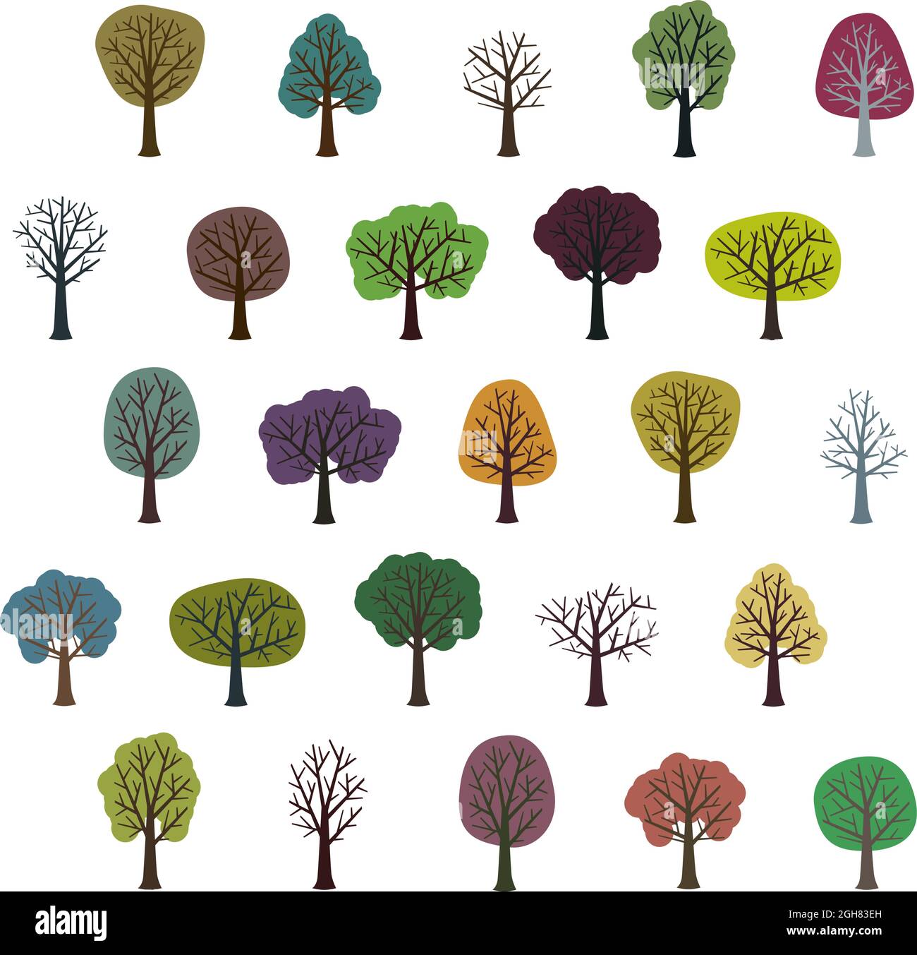 Set of various trees - vector illustration Stock Vector Image & Art - Alamy