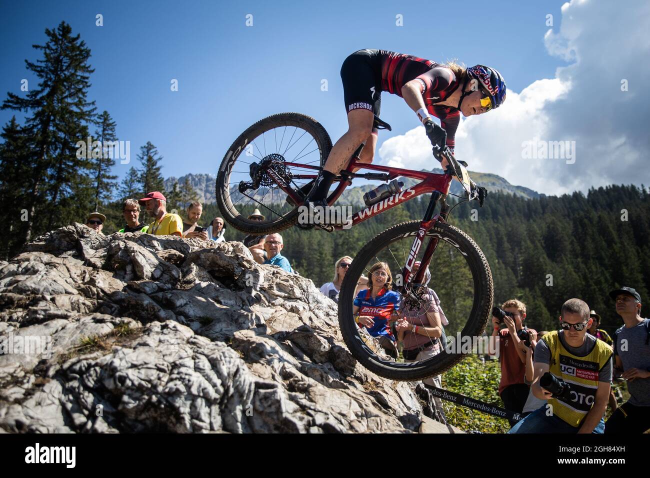 Laura Stigger of Austria in action during the Mercedes-Benz UCI Mountain  Bike World Cup - Cross-Country race in Lenzerheide, Switzerland, September  5 Stock Photo - Alamy