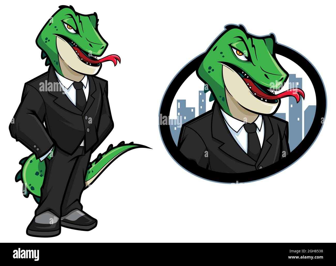 Reptilian Character Mascot Stock Vector