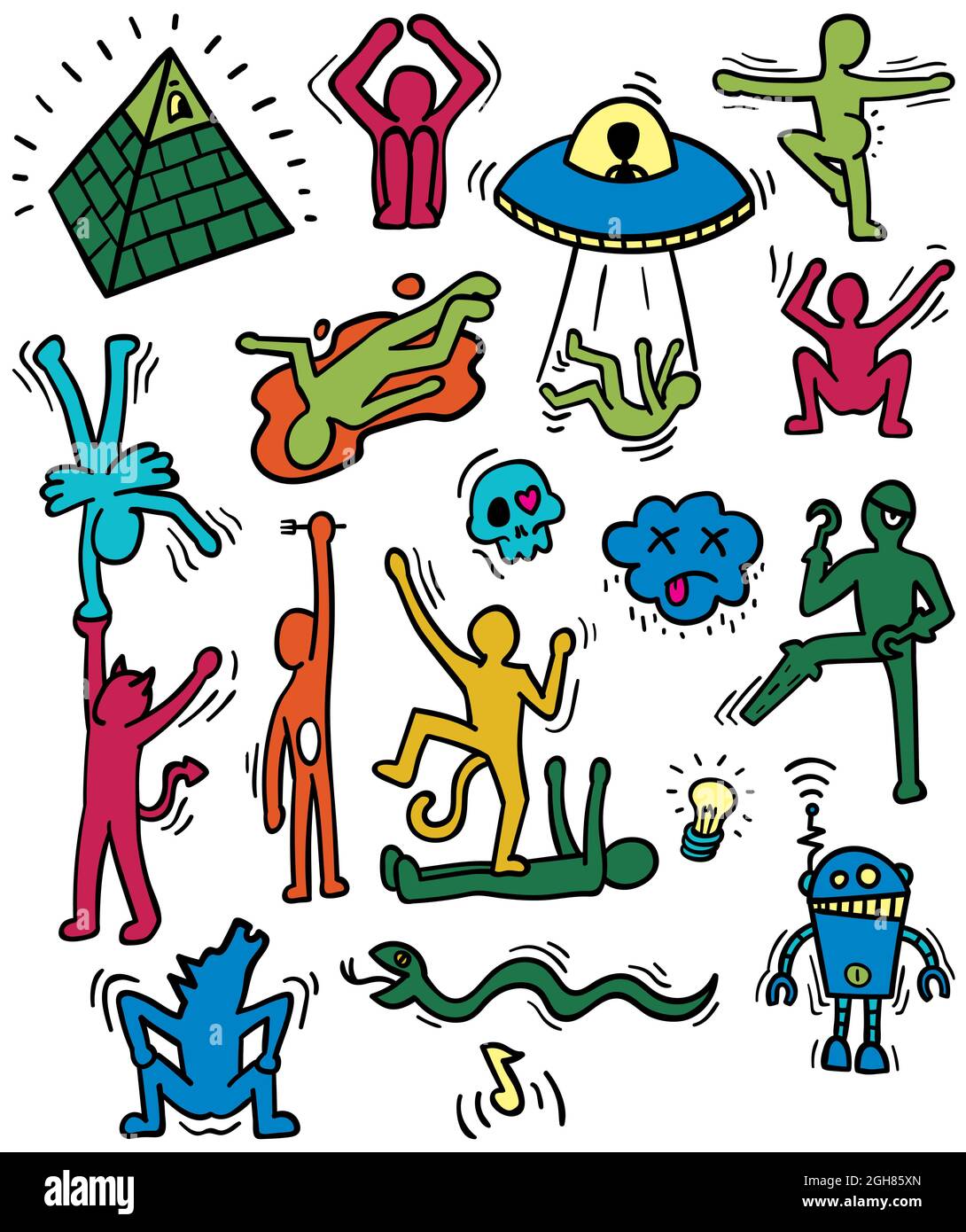 Crazy Cartoon Characters Set Stock Vector Image & Art Alamy