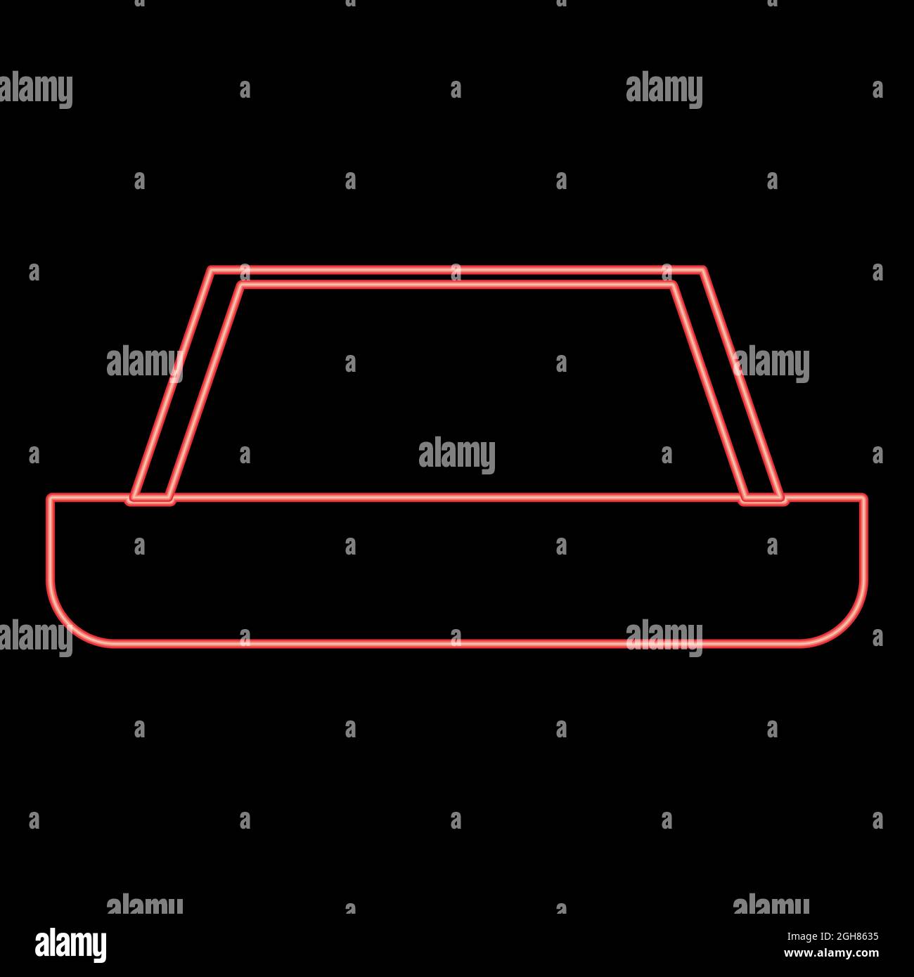 Neon carpet red color vector illustration flat style light image Stock Vector