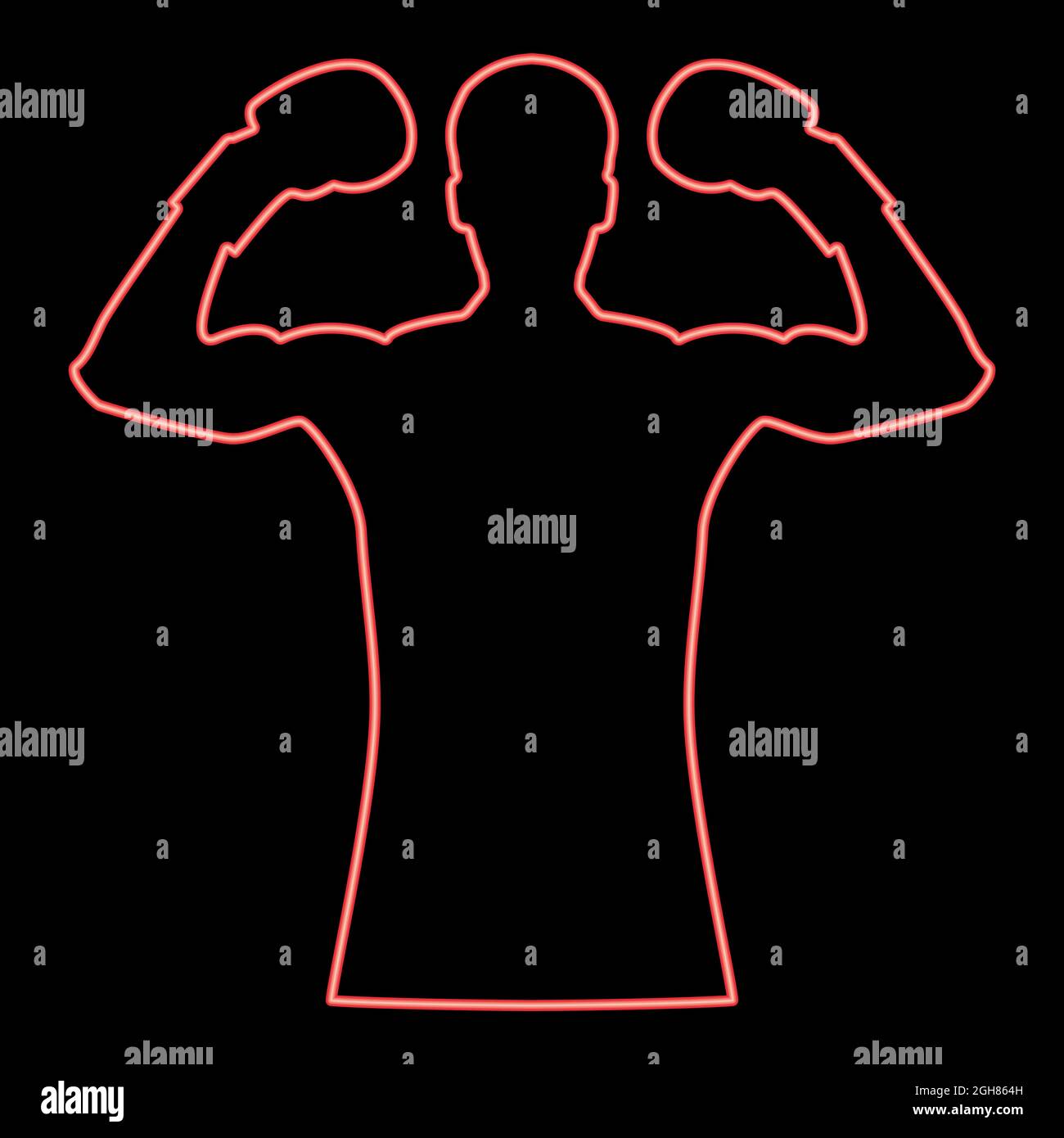Neon boxer red color vector illustration flat style light image Stock Vector