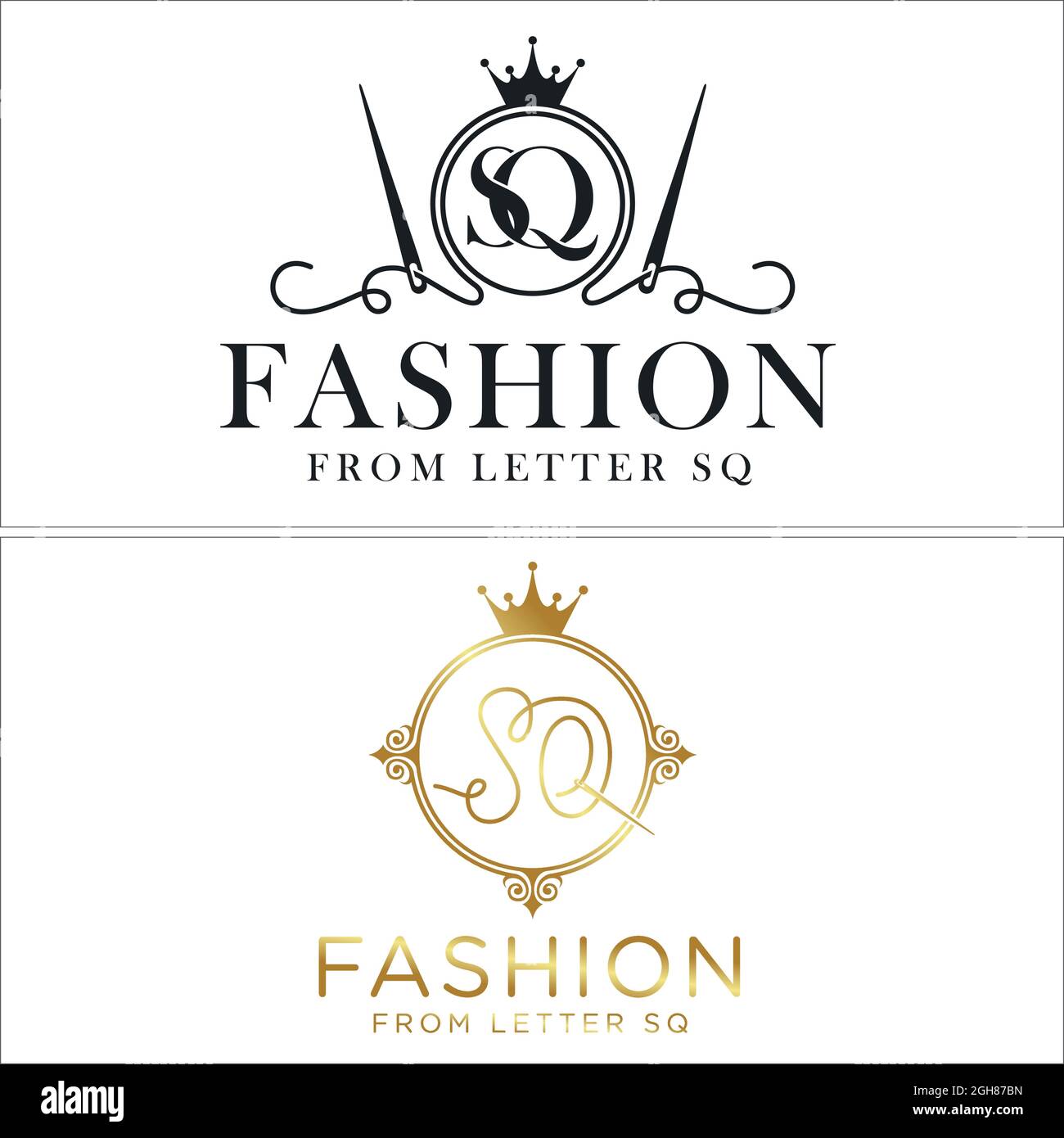 Luxury classic fashion needle crown logo design Stock Vector Image ...