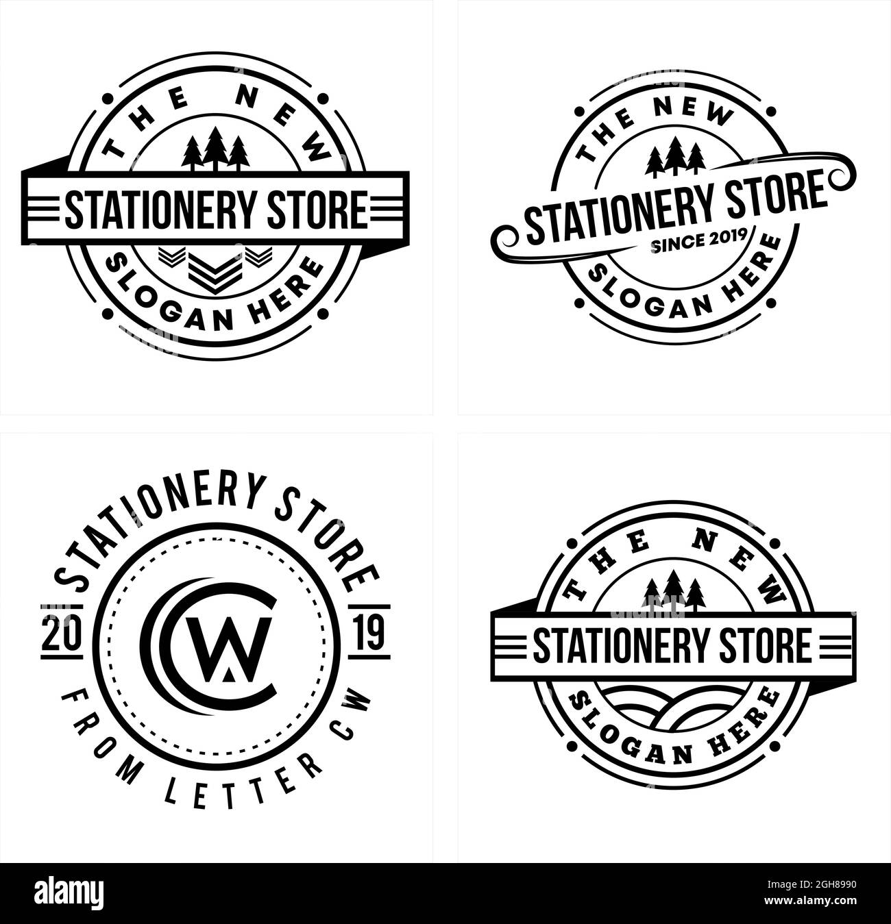 Stationery store emblem logo design Stock Vector Image & Art Alamy