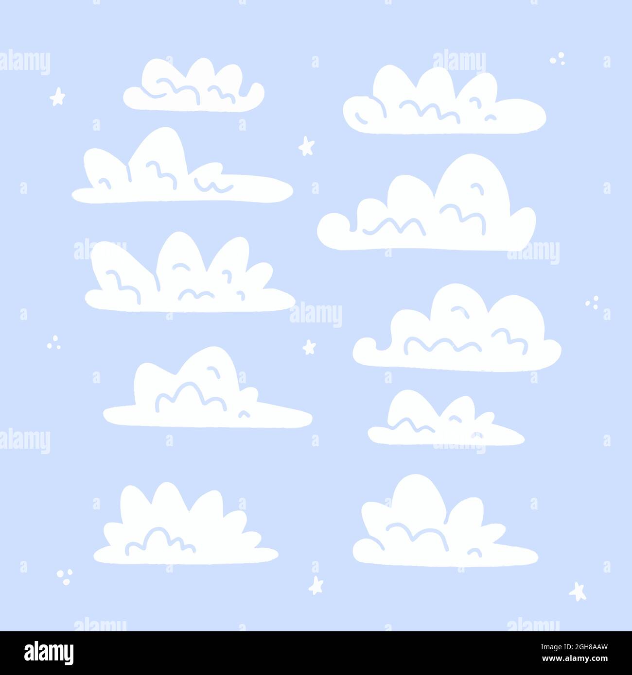 Hand drawn clouds set Vector illustration Stock Vector Image & Art - Alamy