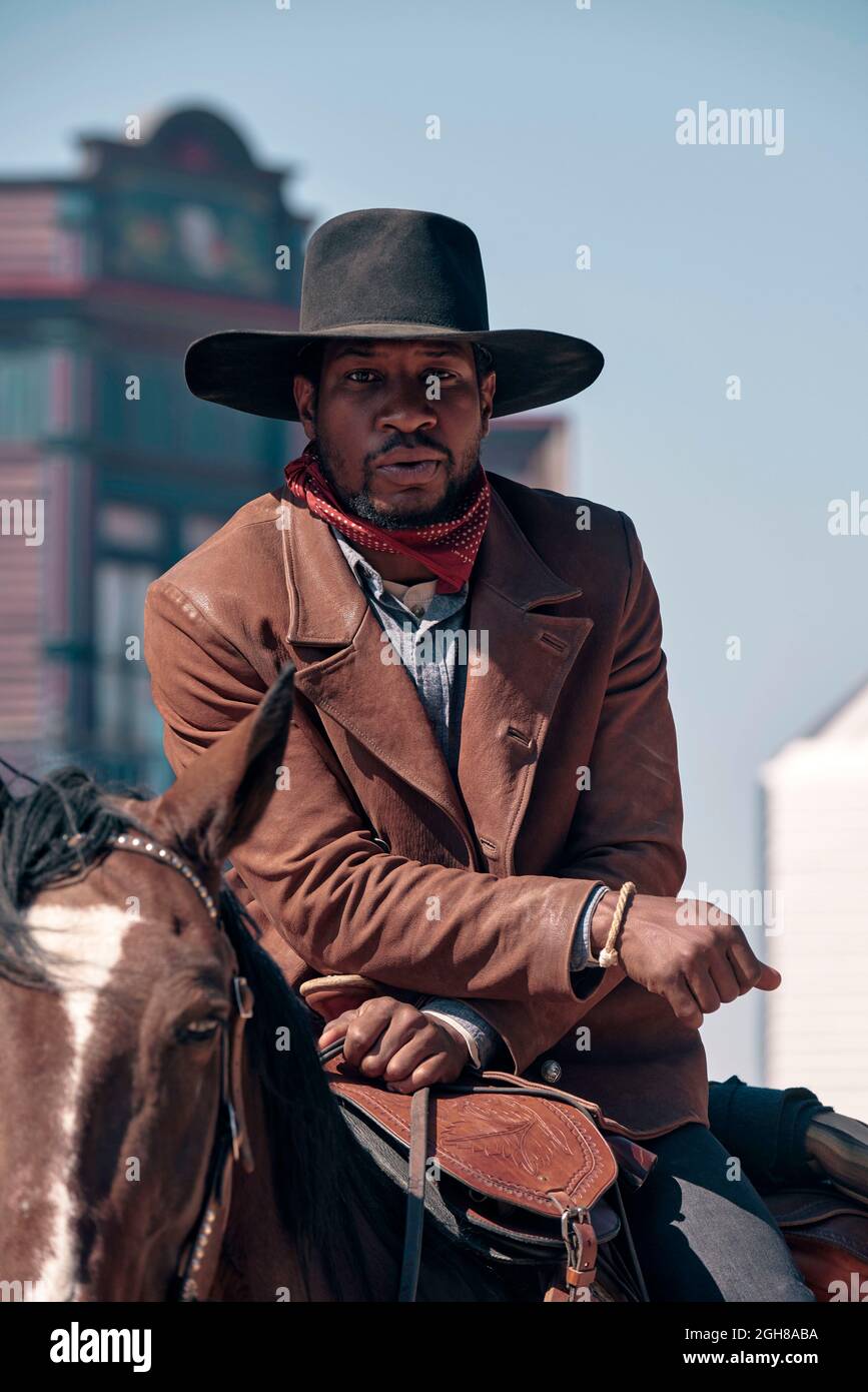 JONATHAN MAJORS in THE HARDER THEY FALL (2021), directed by JEYMES SAMUEL. Credit: Netflix / Overbrook Entertainment / Album Stock Photo