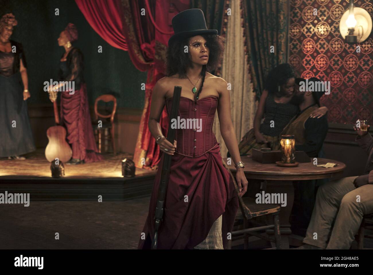ZAZIE BEETZ in THE HARDER THEY FALL (2021), directed by JEYMES SAMUEL