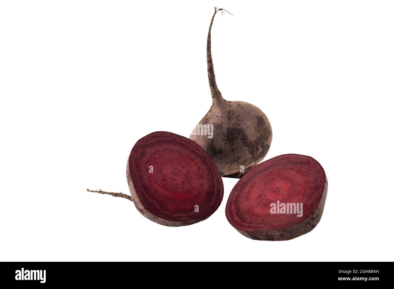 Organic red beet isolated on white background. Stock Photo