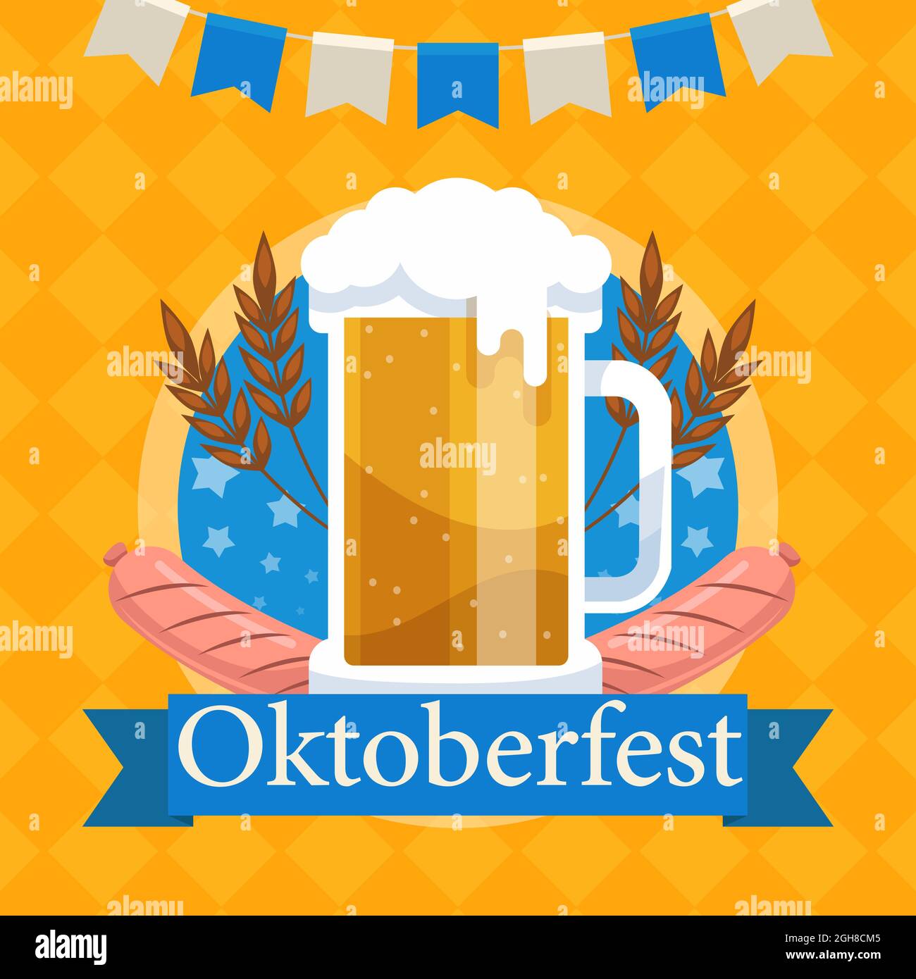 Flat oktoberfest illustration Vector illustration Stock Vector Image ...
