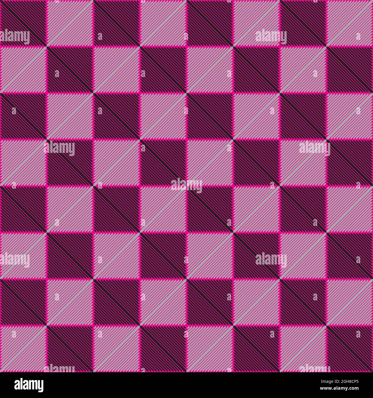 Chess modern look table pink diagonals with black gray squares designer cut Stock Vector
