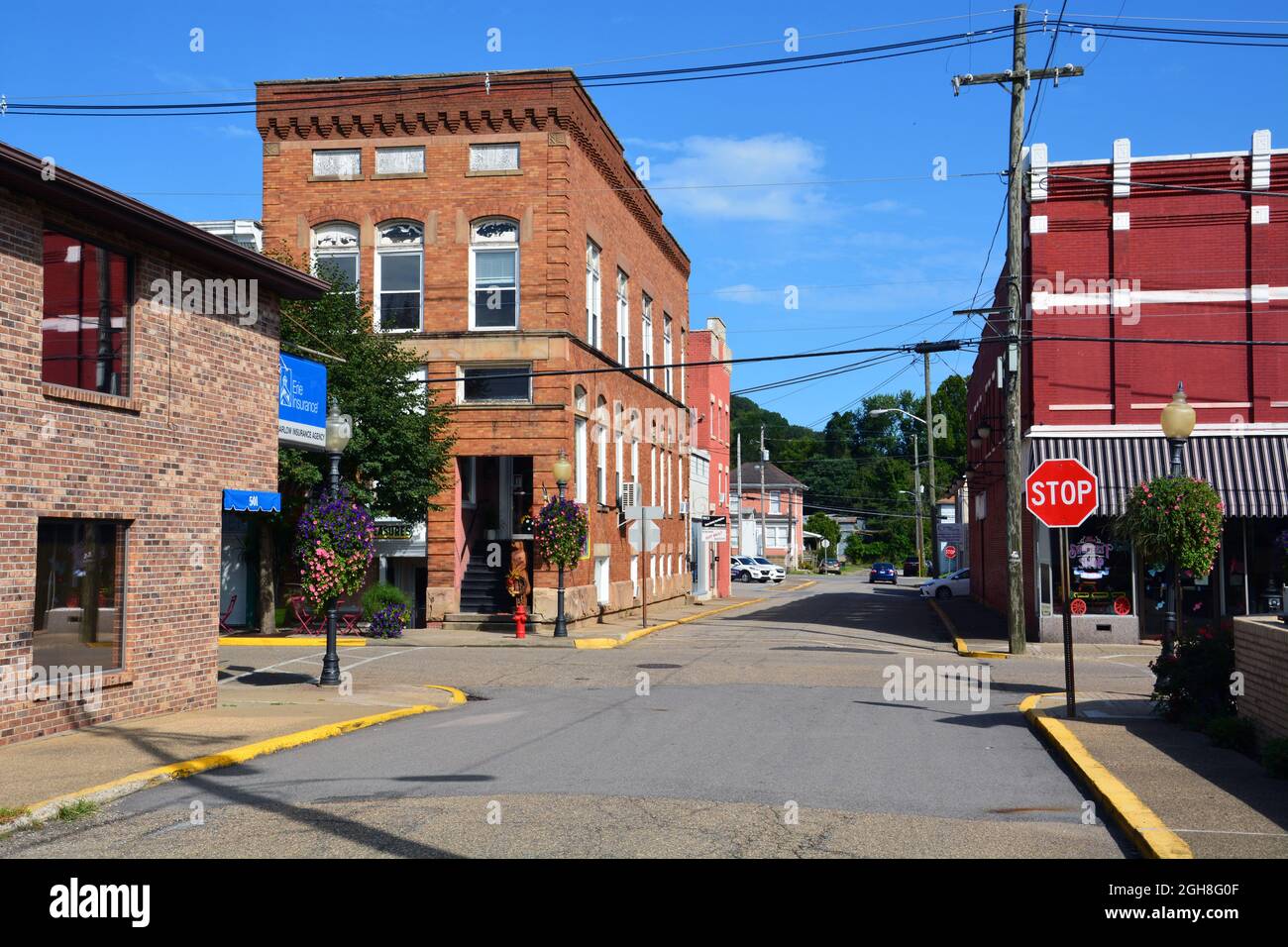 Downtown shopping district in Point Pleasant, West Virginia Stock Photo