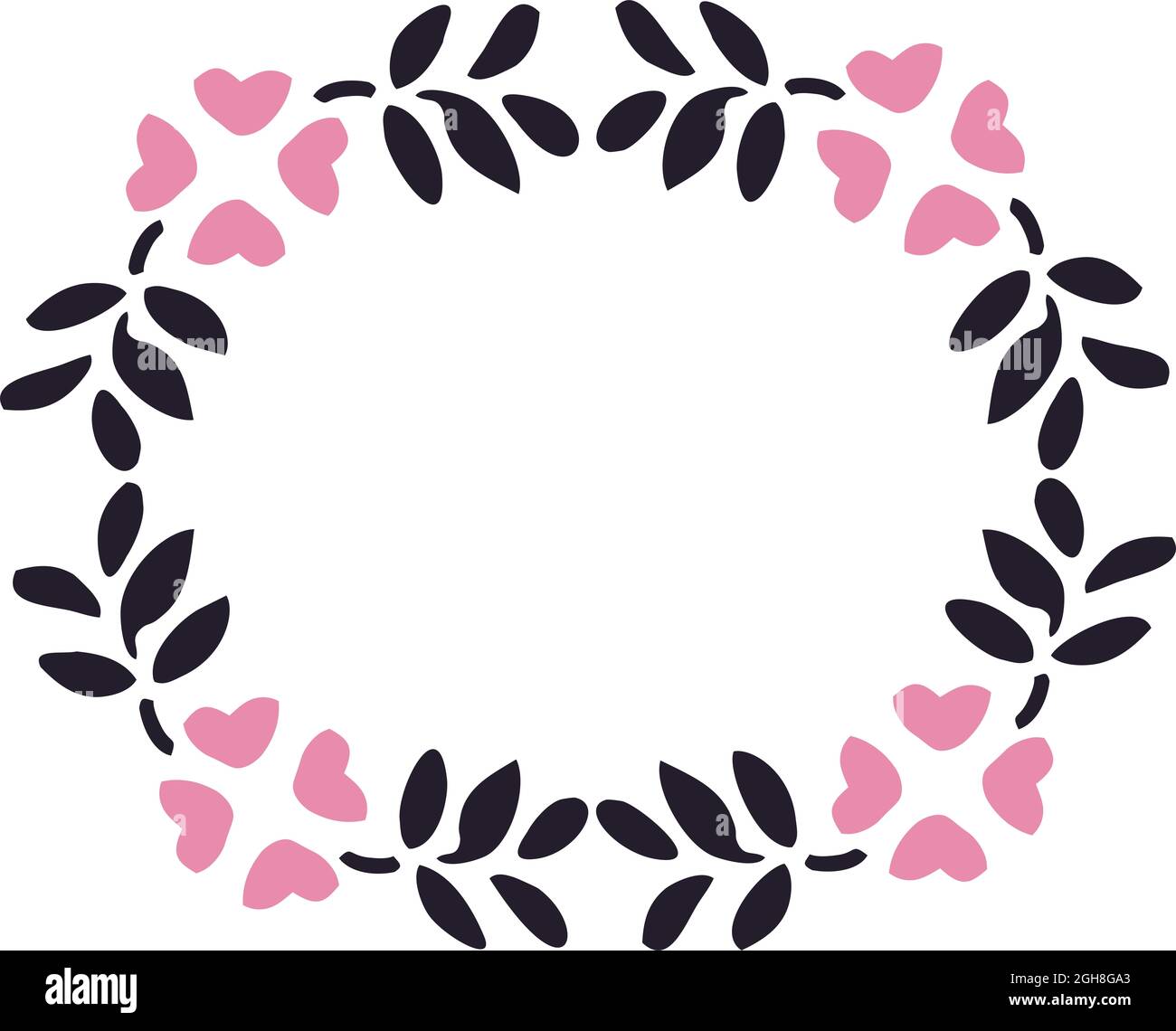 Illustration of a floral frame isolated on a white background Stock ...