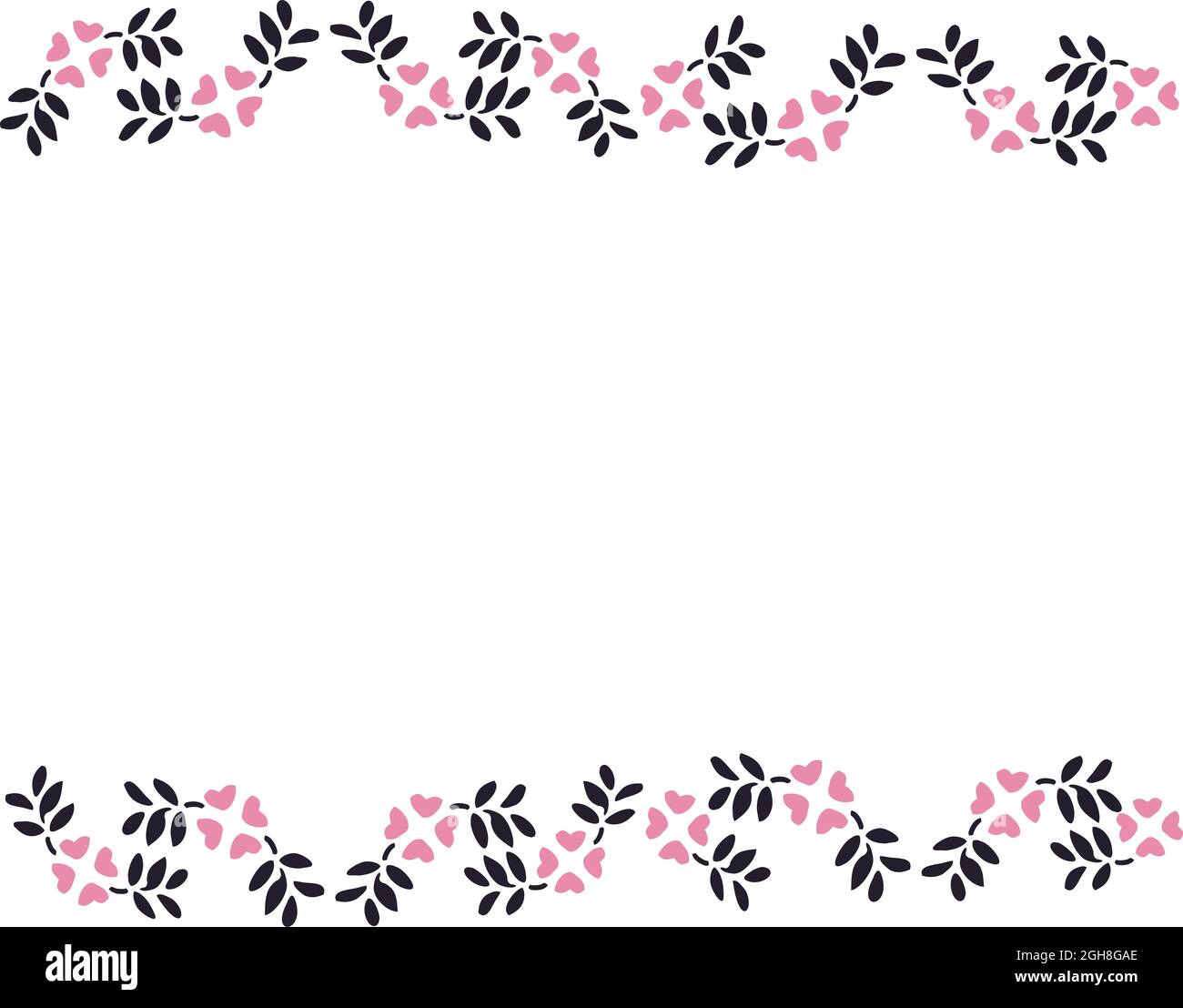 Illustration of a floral frame isolated on a white background Stock ...