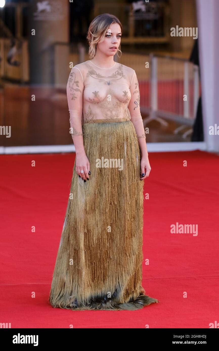 The Palazzo del Cinema, Lido di Venezia, Venice, Italy. 5th Sep, 2021. Salome Dewaels poses on the red carpet for LOST ILLUSIONS during the 78th Venice International Film Festival. Picture by Credit: Julie Edwards/Alamy Live News Stock Photo