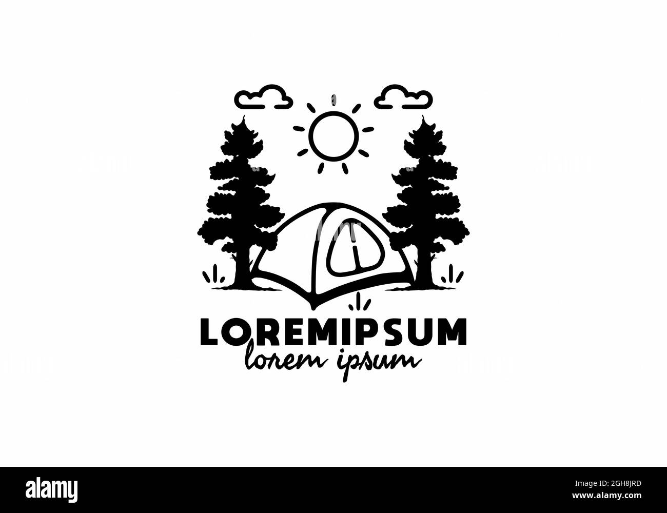 Line art illustration of camping design Stock Vector Image & Art - Alamy