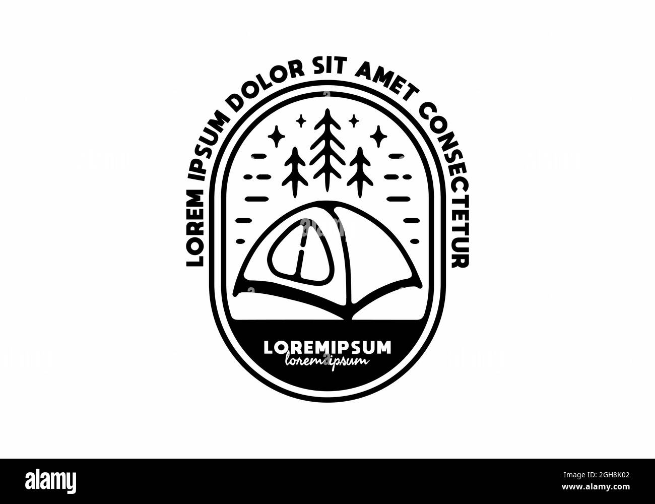 Line art illustration of camping design Stock Vector Image & Art - Alamy