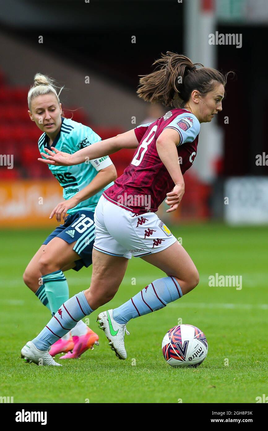 Aston Villa s Chloe Arthur and Leicester City s Sophie Barker