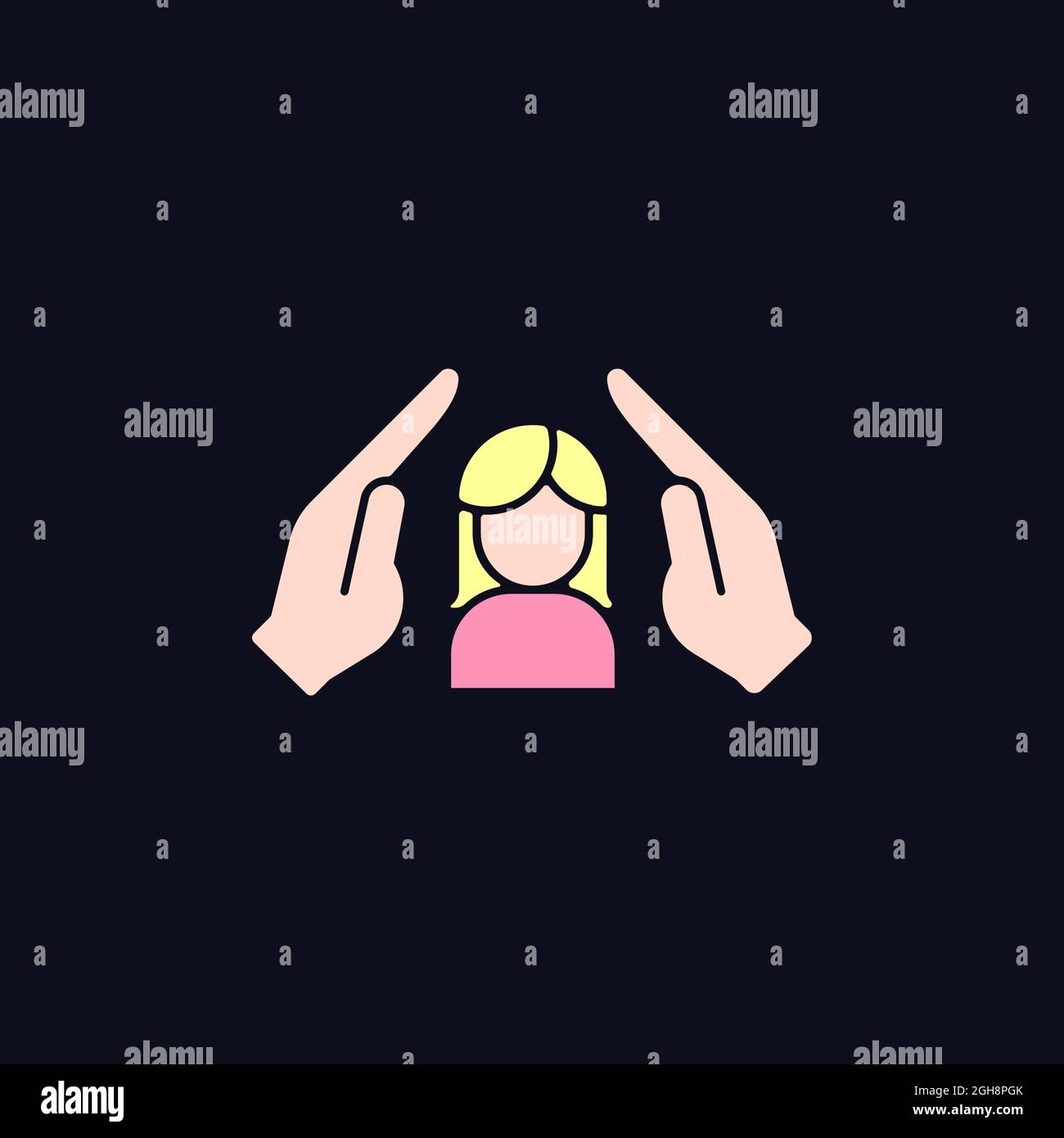 Women protection RGB color icon for dark theme Stock Vector Image & Art ...