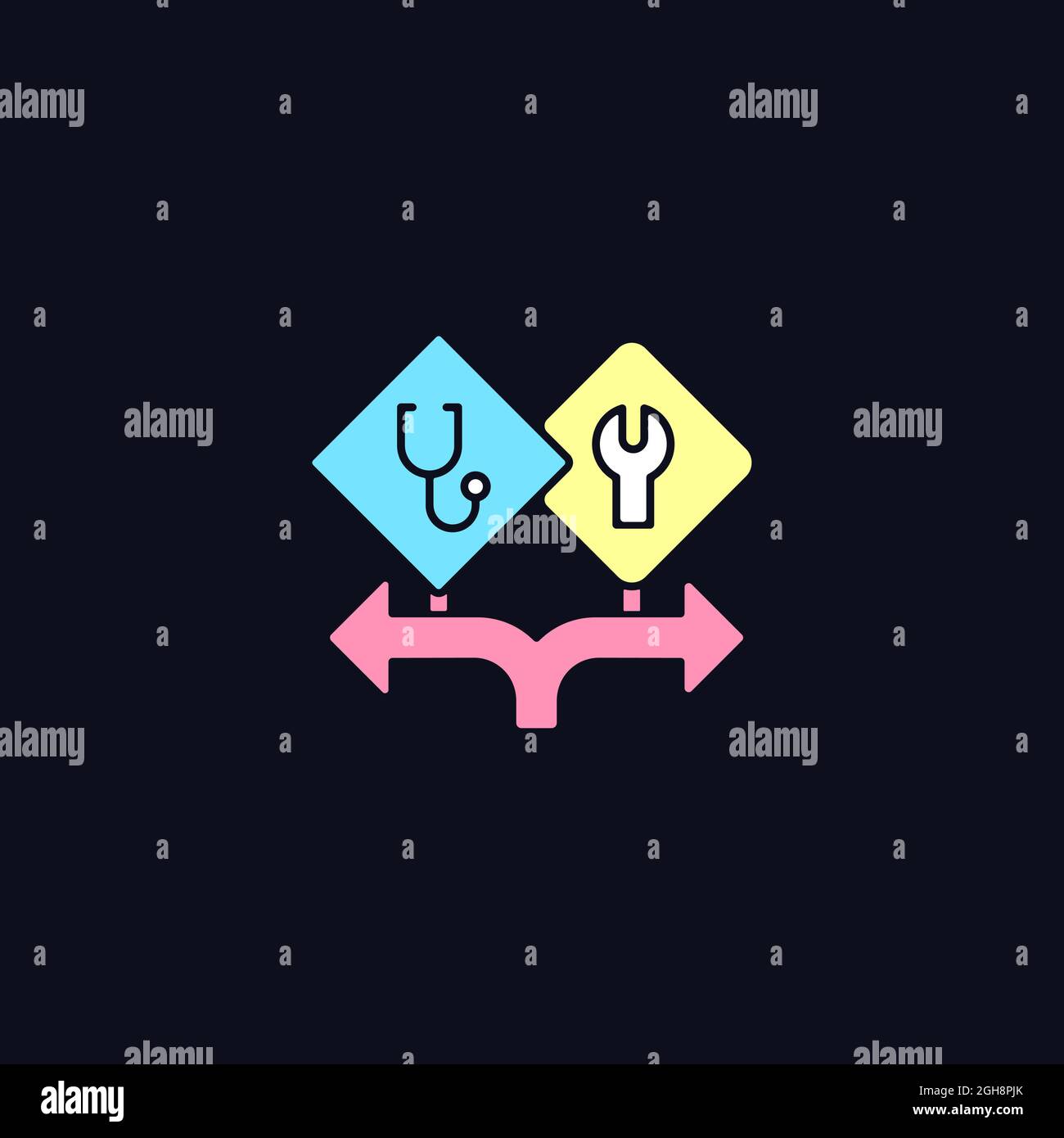 Freedom of choice RGB color icon for dark theme Stock Vector Image ...