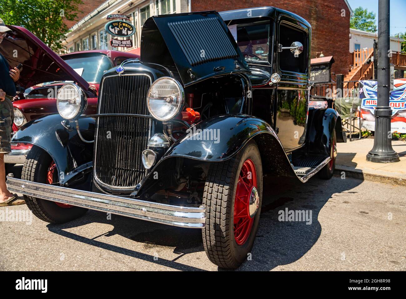 old american car in a car show in Saco Maine USA Stock Photo Alamy