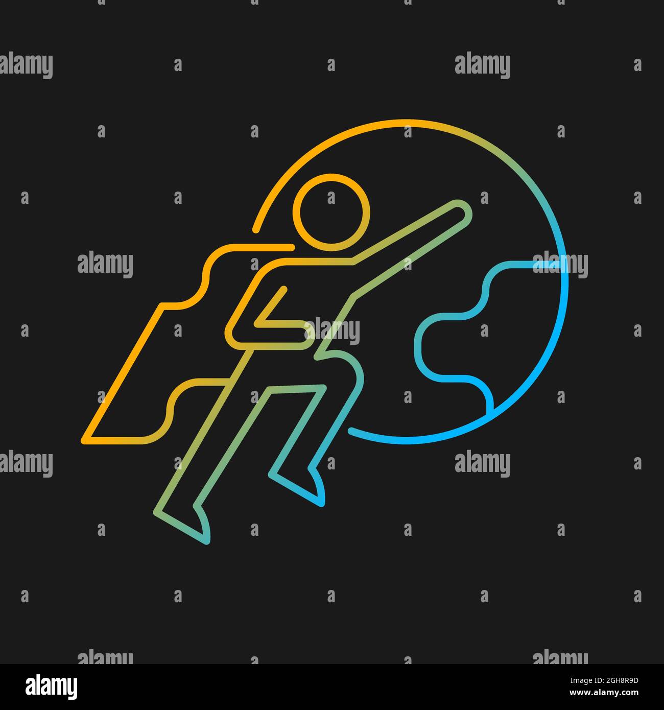 Attitude motivation gradient vector icon for dark theme Stock Vector