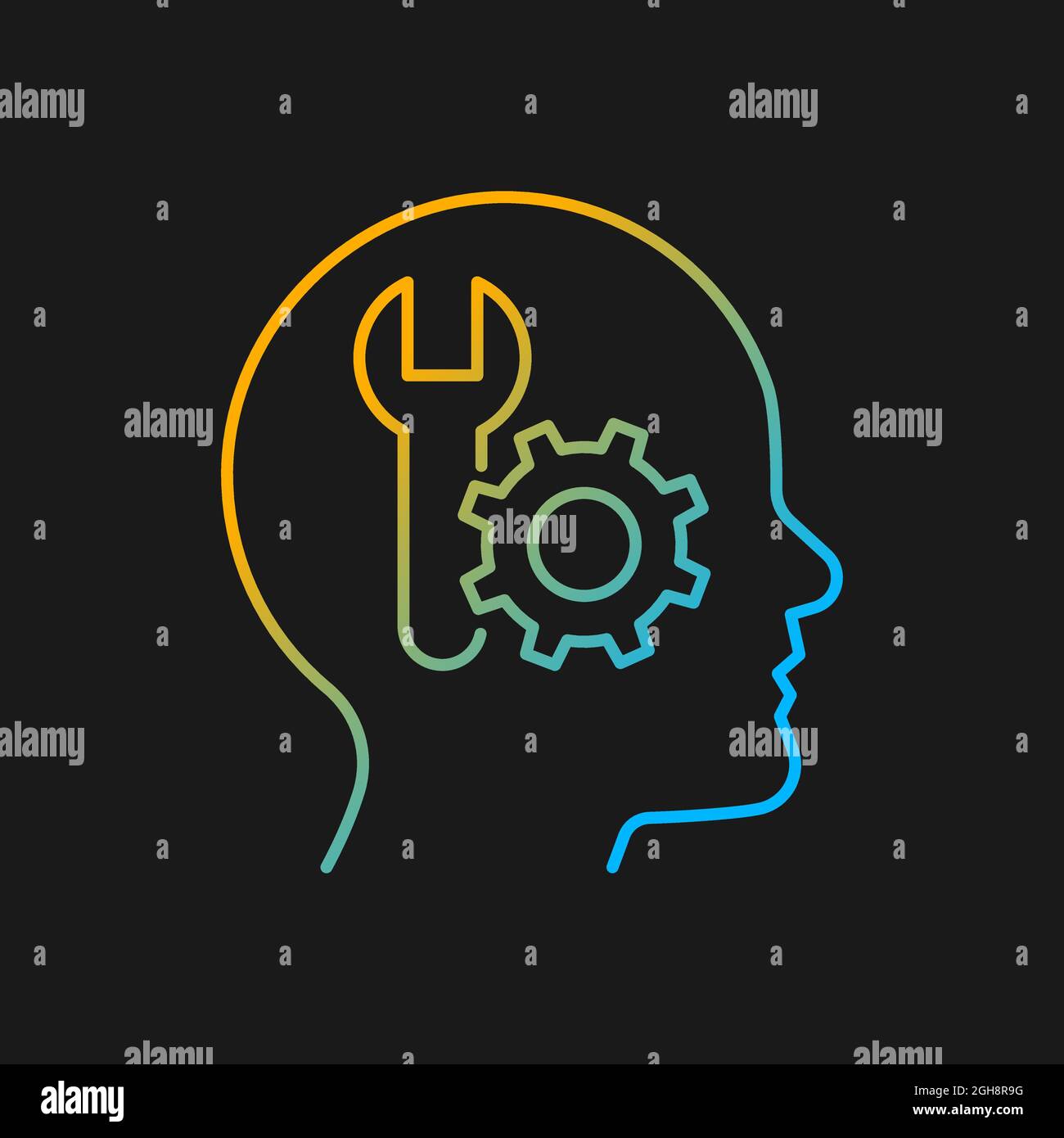 Competence motivation gradient vector icon for dark theme Stock Vector