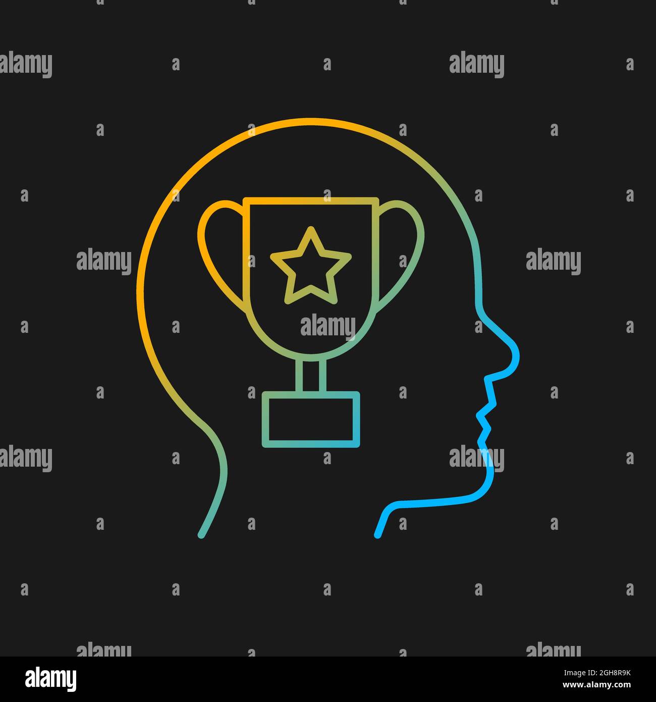Achievement motivation gradient vector icon for dark theme Stock Vector