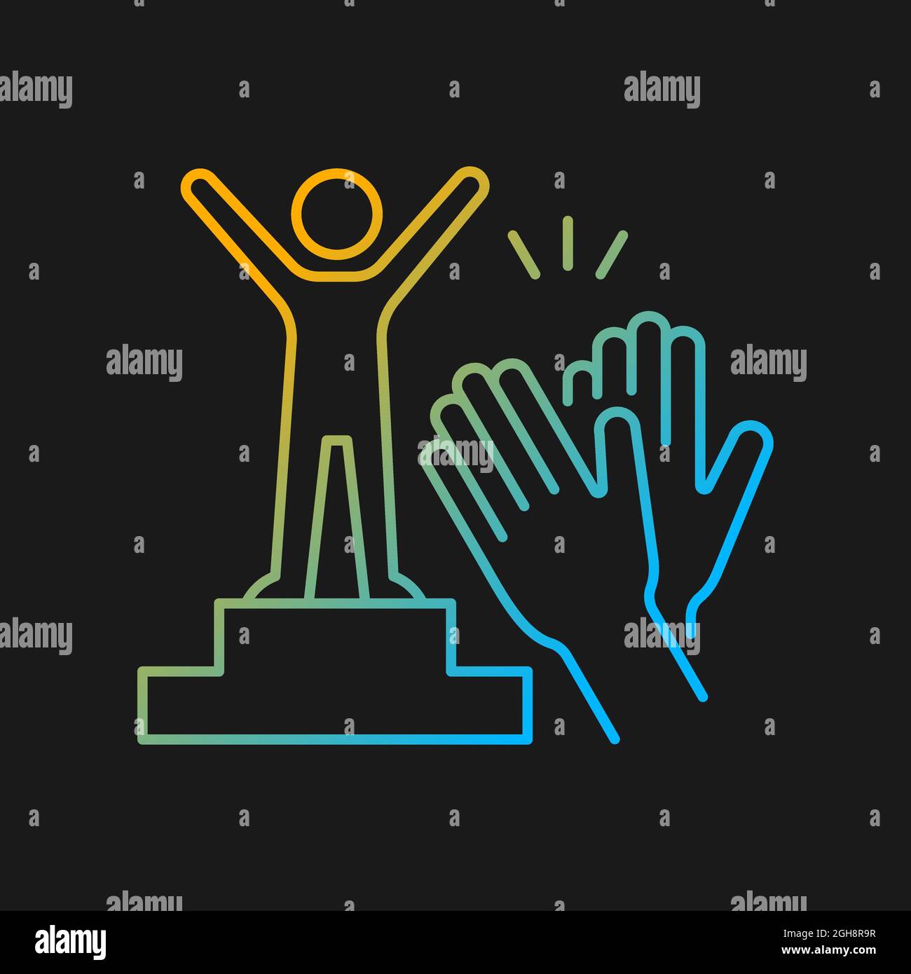 Recognition and approval motivation gradient vector icon for dark theme Stock Vector