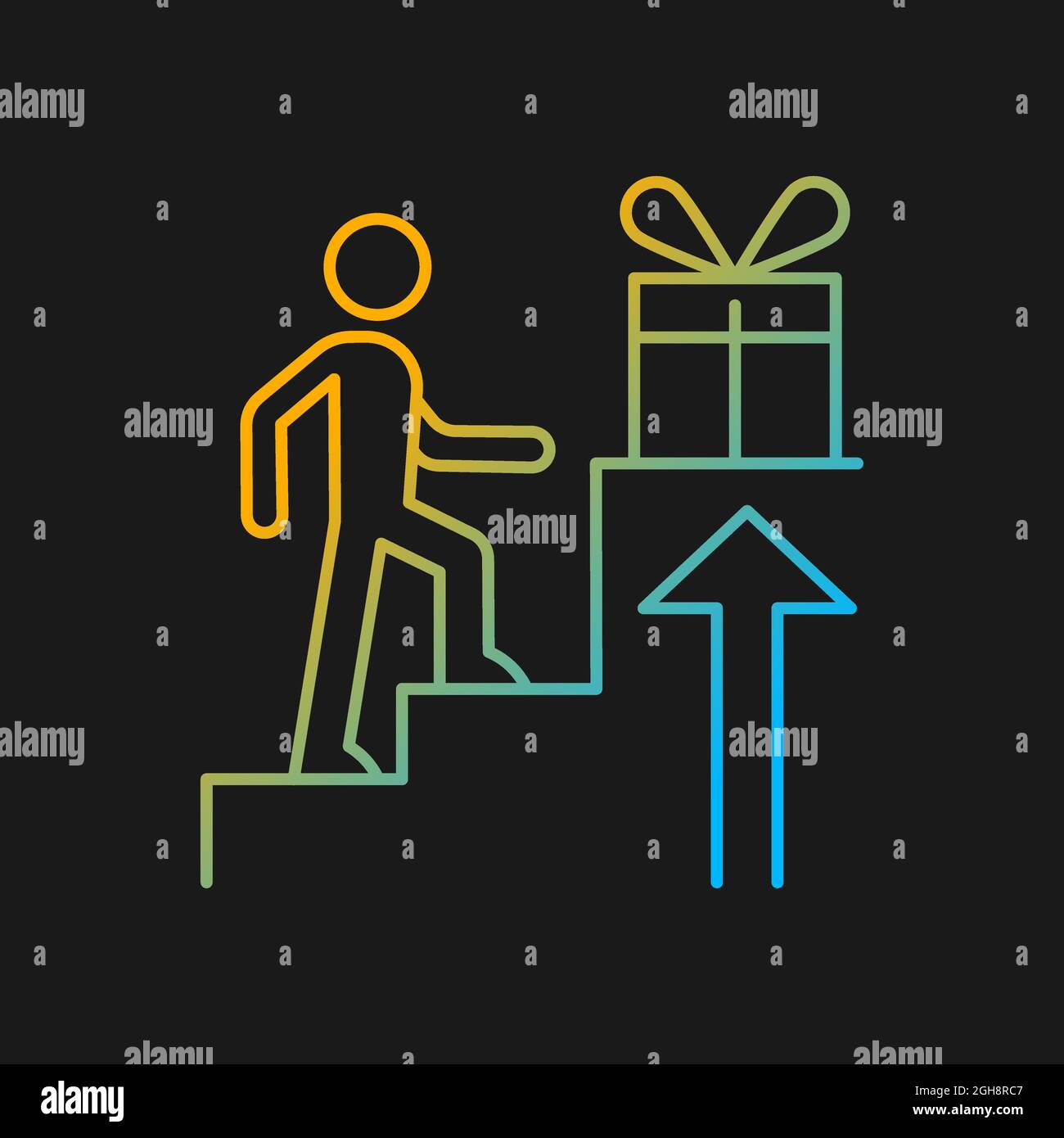 Reward based motivation gradient vector icon for dark theme Stock Vector