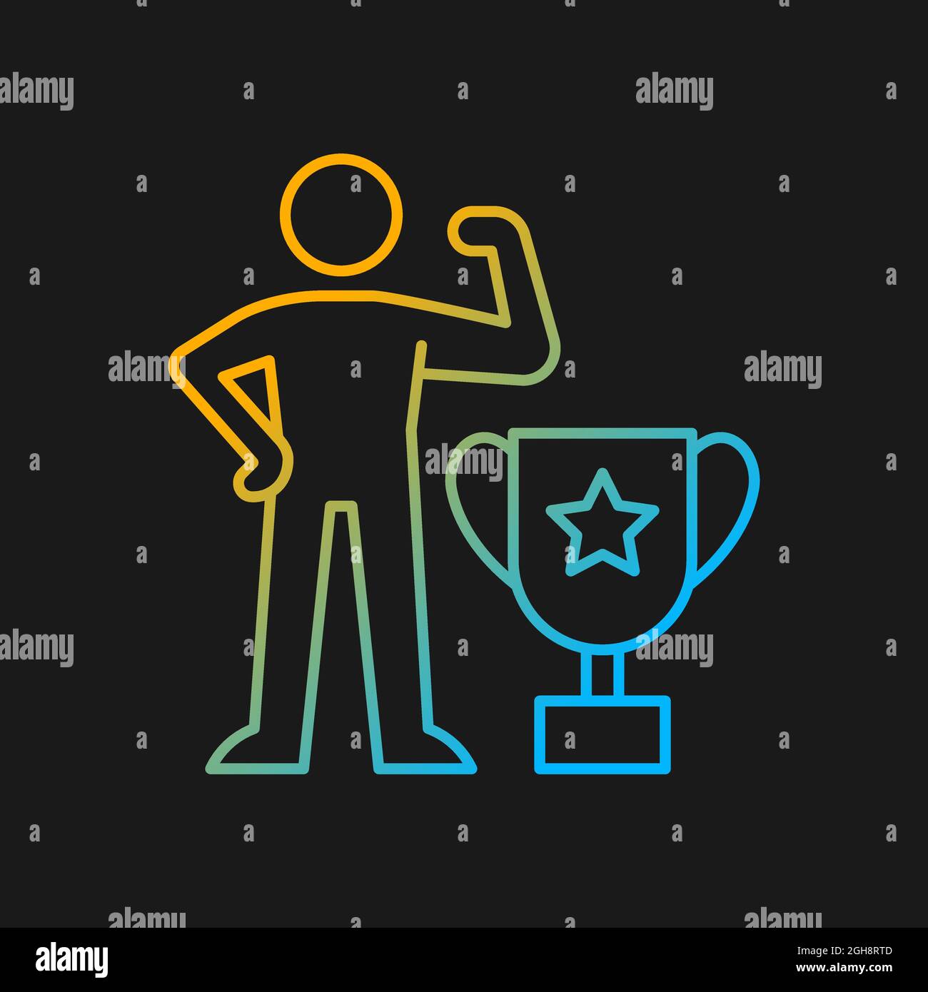 Power-based motivation gradient vector icon for dark theme Stock Vector