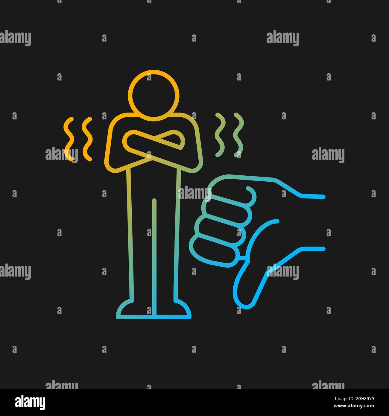Criticism gradient vector icon for dark theme Stock Vector