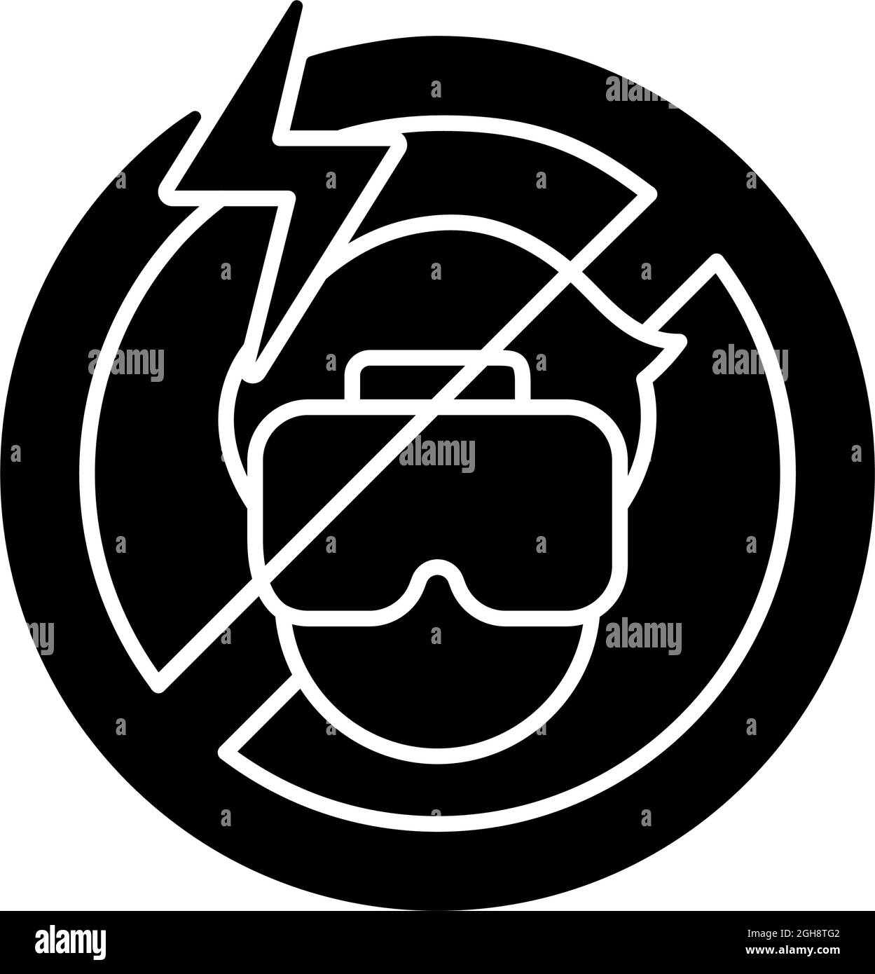 Do not use if the headset causes headache black glyph manual label icon