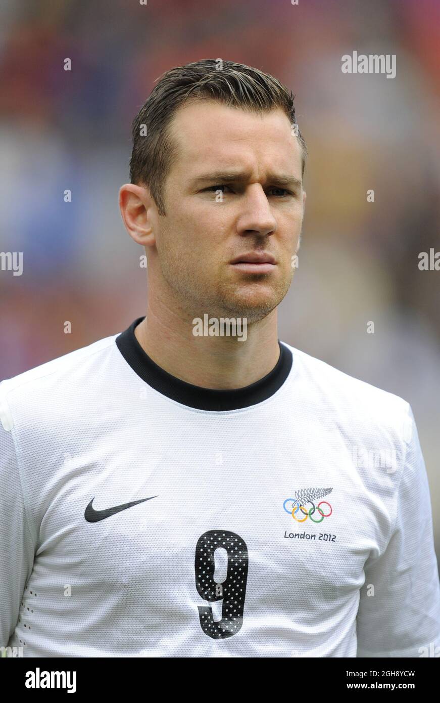 New Zealand's Shane Smeltz.Egypt v New Zealand during the Olympic 2012 Group C match at Old Trafford, Manchester United Kingdom on the 29th July 2012. Stock Photo