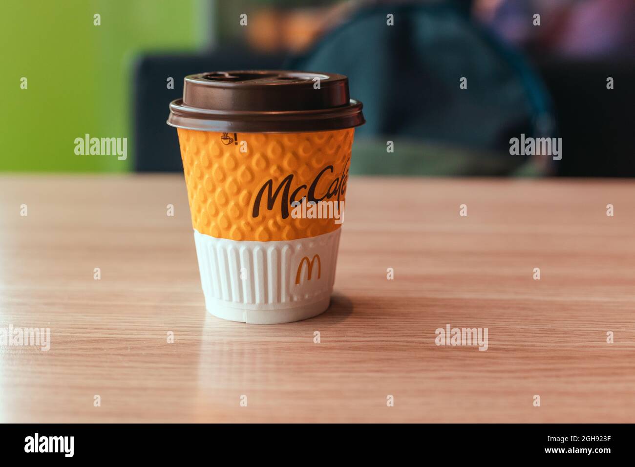 Odessa ,Ukraine - March 05 2021: Paper cup of McDonald's Coffee on wood ...