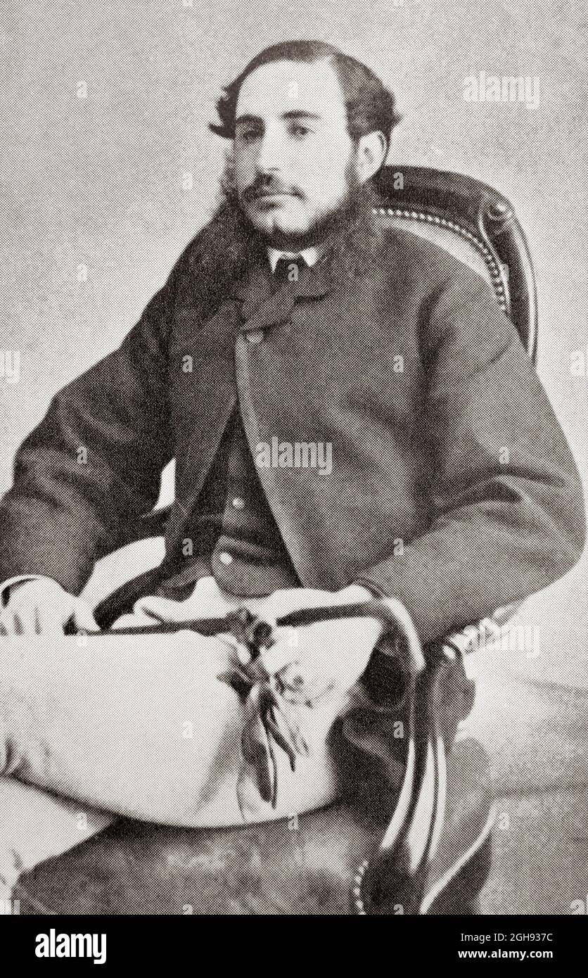 Comte Alphonse de Toulouse-Lautrec Montfa, 1838 - 1913, father of Henri Toulouse-Lautrec, 1864 - 1901, French Post-Impressionist artist.  After a photograph by an unidentified photographer. Stock Photo