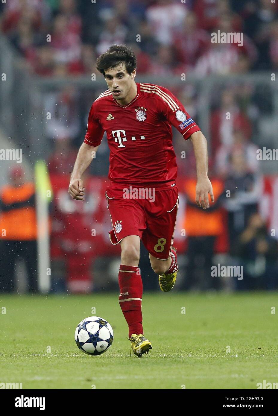Munich's Javi Martinez in action during the League Cup Semi Final 1st Leg match between Bayern Munich and Barcelona at the Allianz Arena in Munich on April 23, 2013. Picture: David Klein Stock Photo