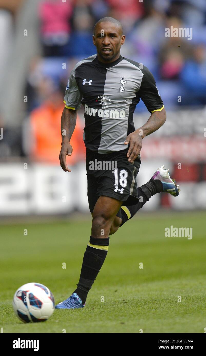 Jermain Defoe of Tottenham during the Barclays Premier League match between Wigan Athletic and Tottenham Hotspur at the DW Stadium in Wigan, UK on April 27, 2013. Stock Photo
