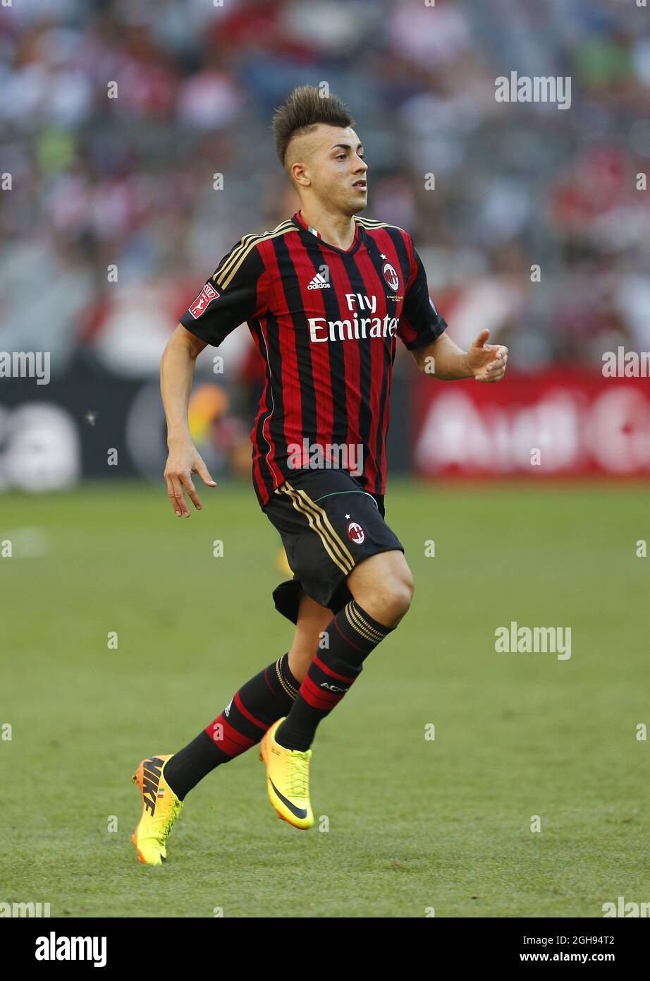 Milan's Stephan El Shaarawy in action during the 2013 Audi Cup between AC  Milan and Sao Paulo at the Allianz Arena in Munich, Germany on August 01,  2013 Stock Photo - Alamy