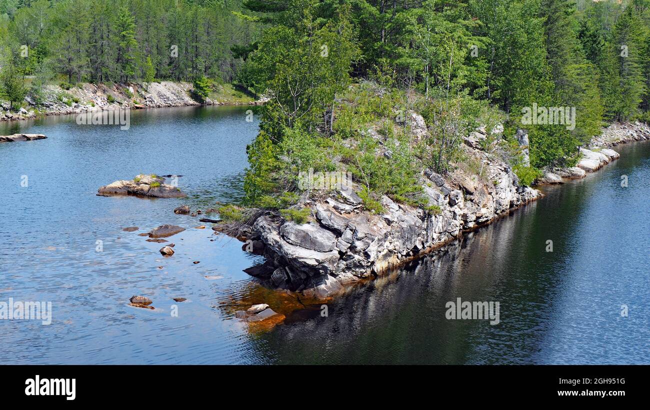 OLYMPUS DIGITAL CAMERA - Scenic view of the Madawaska River in Calabogie, Ontario, Canada Stock Photo