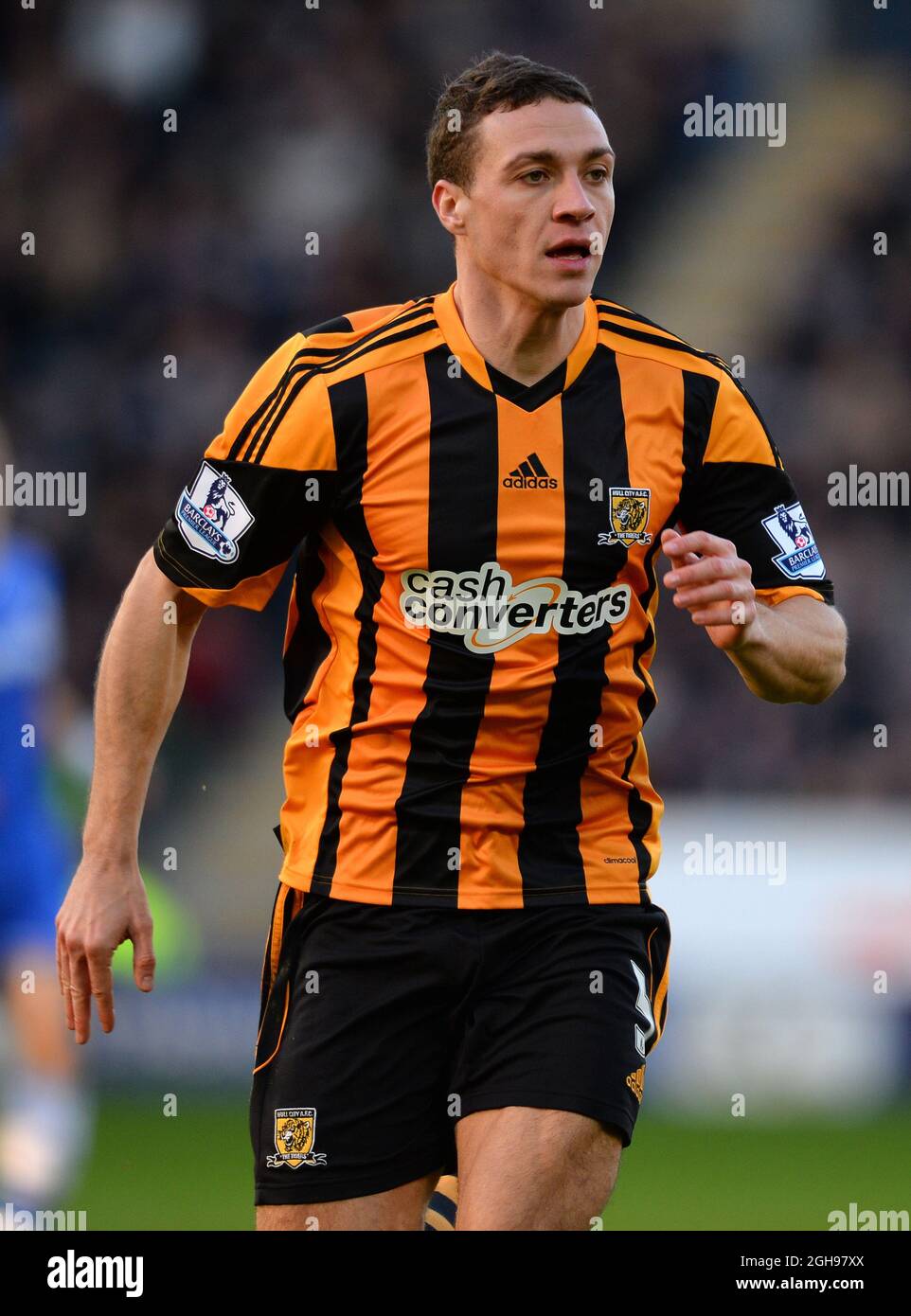 James Chester of Hull City during the Barclays Premier League match ...