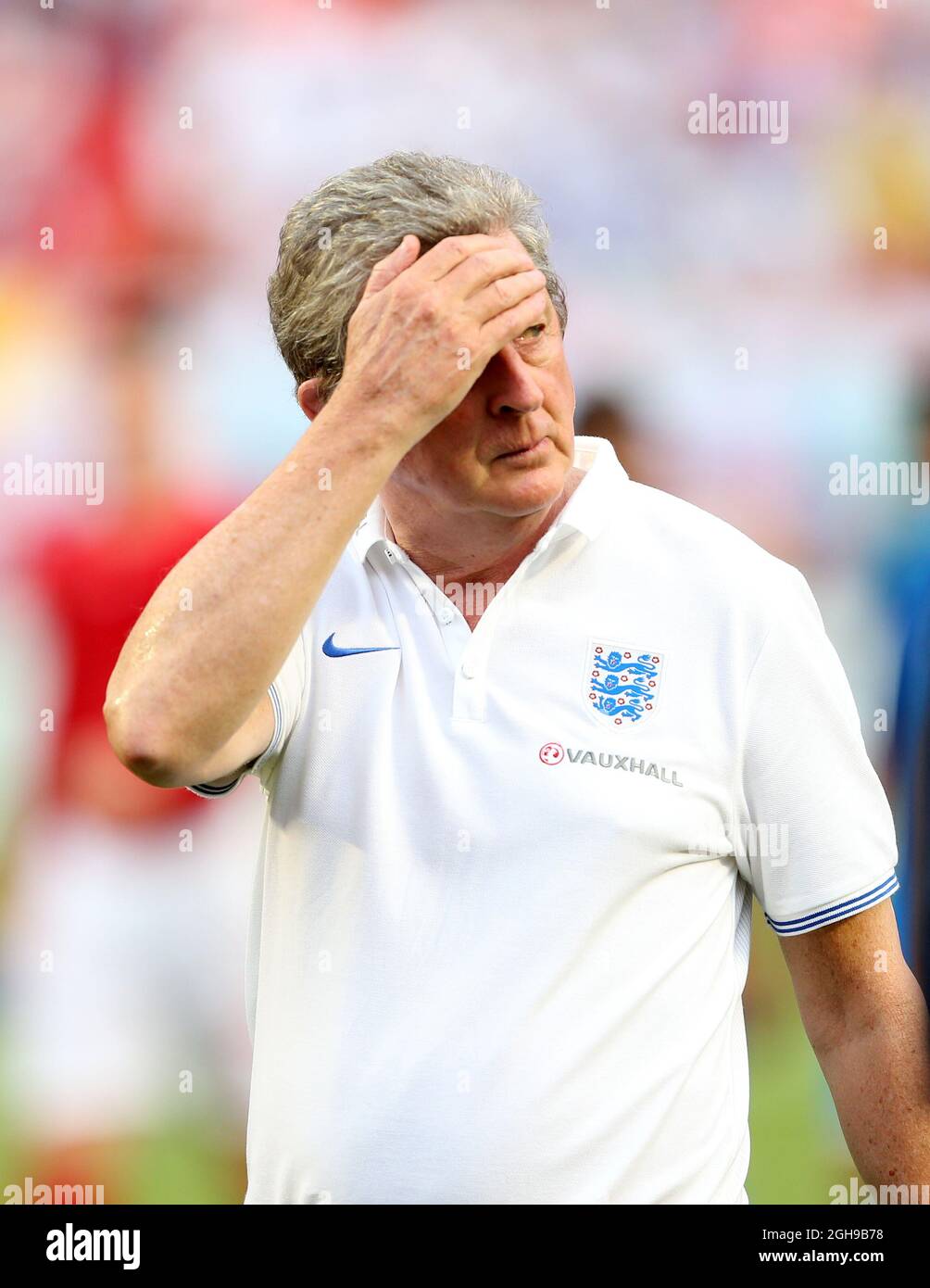 England's Roy Hodgson looks on dejected during the international