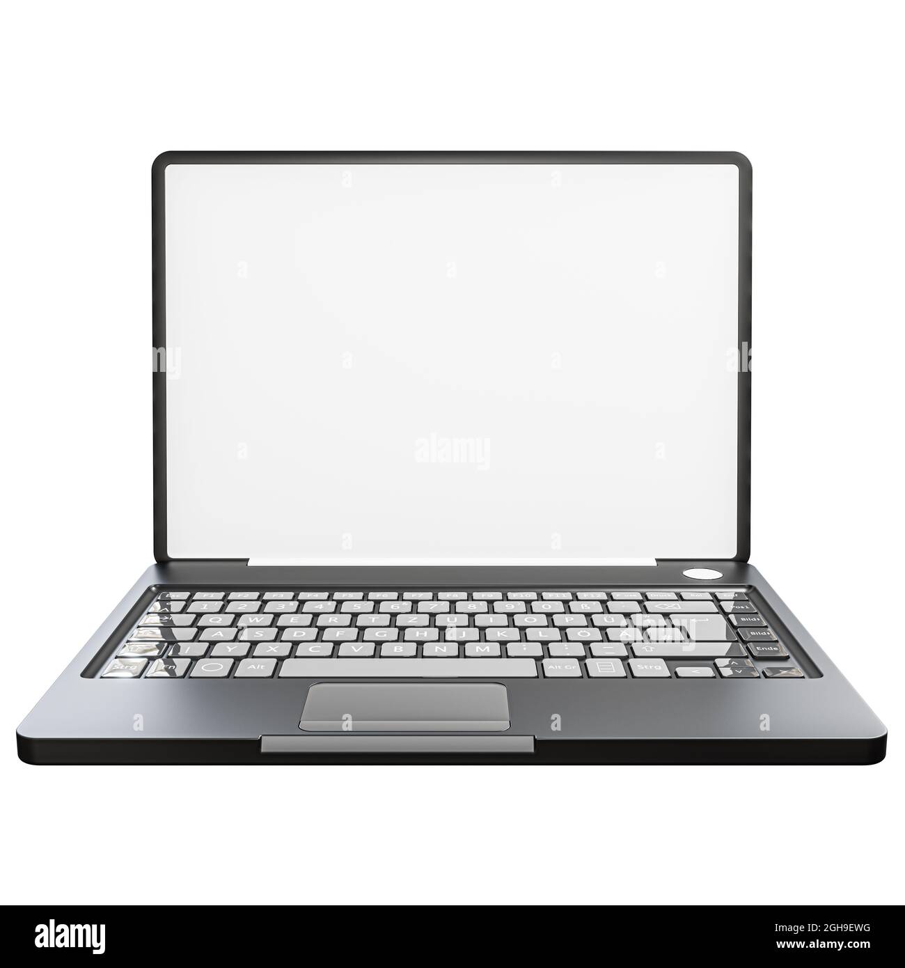 Laptop Isolated On White Background 3d Illustration Stock Photo - Alamy