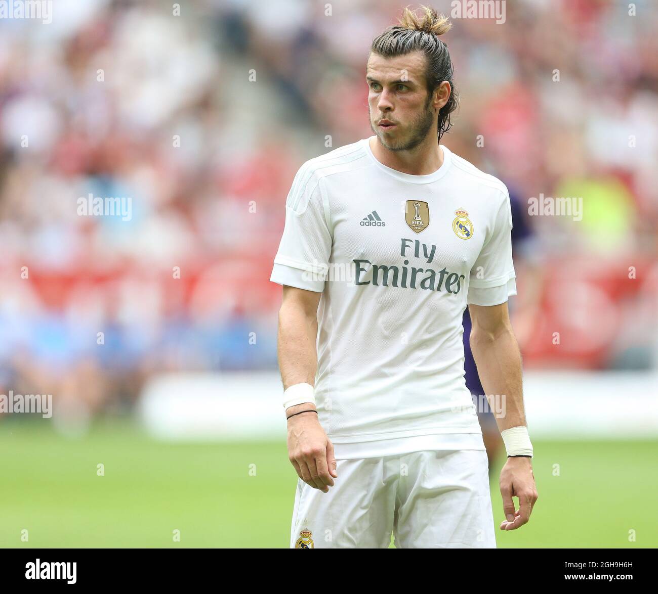 Image Aug 4 15 Munich United Kingdom Real Madrid S Gareth Bale In Action Audi Cup Real Madrid Vs Tottenham Hotspur Allianz Arena Munich Germany 4th August 15 Stock Photo Alamy